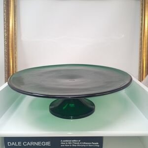 Elegant Green Glass Cake Stand